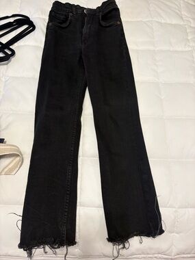 Zara Black Wide-Leg High-Rise Jeans